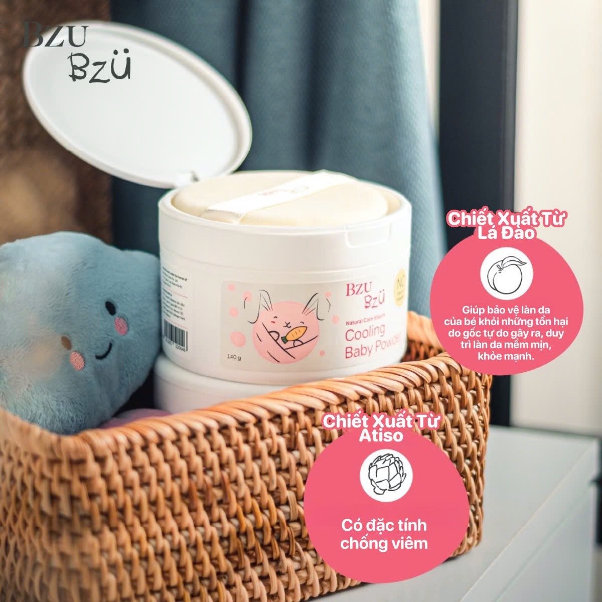 Phấn rôm cho bé BZU BZU Cooling Baby Powder