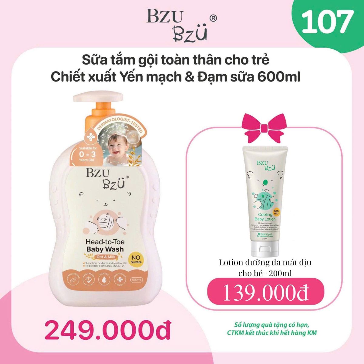 Sữa tắm cho bé Bzu Bzu