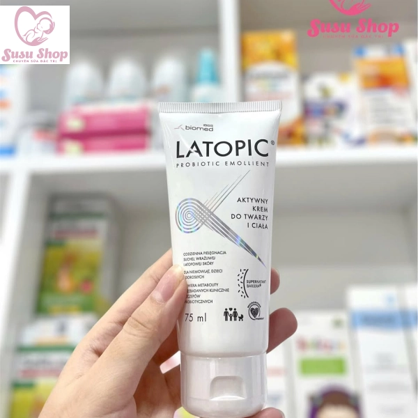 Kem bôi Latopic Probiotic Emollient Active Face and Body Cream