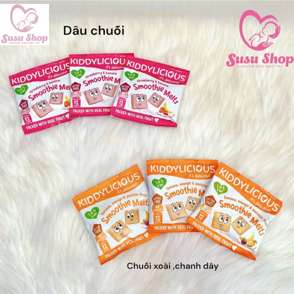 Sữa chua hoa quả khô siêu ngon Smoothie Melts của Kiddylicious